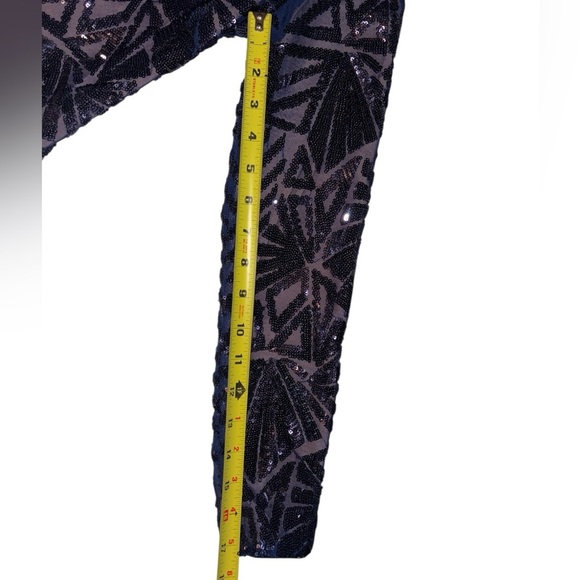 Dress The Population Nordstrom Emery Midi Dress Navy Sequin Long Sleeve Size XS - Picture 11 of 12